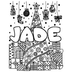 Coloraci&oacute;n del nombre JADE - decorado &aacute;rbol de Navidad y regalos