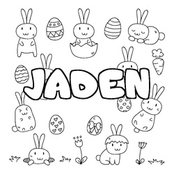 Coloraci&oacute;n del nombre JADEN - decorado Pascua