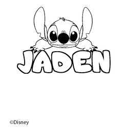 Coloraci&oacute;n del nombre JADEN - decorado Stitch