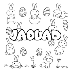 Coloraci&oacute;n del nombre JAOUAD - decorado Pascua