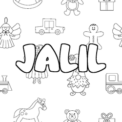 Coloraci&oacute;n del nombre JALIL - decorado juguetes