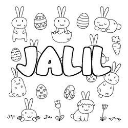 Coloraci&oacute;n del nombre JALIL - decorado Pascua