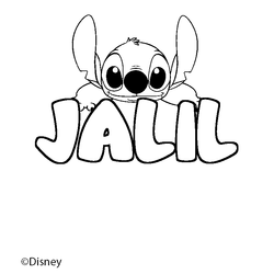 Coloraci&oacute;n del nombre JALIL - decorado Stitch