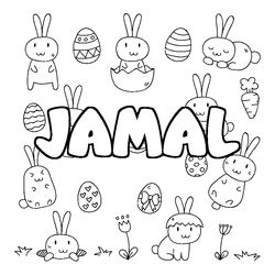 Coloraci&oacute;n del nombre JAMAL - decorado Pascua