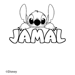 Coloraci&oacute;n del nombre JAMAL - decorado Stitch