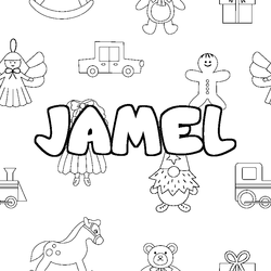 Coloraci&oacute;n del nombre JAMEL - decorado juguetes