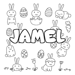 Coloraci&oacute;n del nombre JAMEL - decorado Pascua