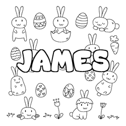 Coloraci&oacute;n del nombre JAMES - decorado Pascua