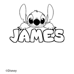 Coloraci&oacute;n del nombre JAMES - decorado Stitch