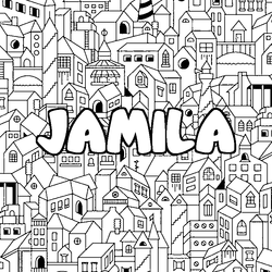 Coloraci&oacute;n del nombre JAMILA - decorado ciudad