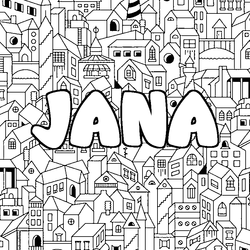 Coloraci&oacute;n del nombre JANA - decorado ciudad
