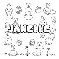 Coloraci&oacute;n del nombre JANELLE - decorado Pascua