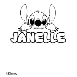 Coloraci&oacute;n del nombre JANELLE - decorado Stitch