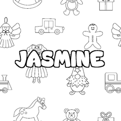 Coloraci&oacute;n del nombre JASMINE - decorado juguetes