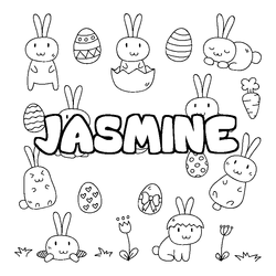 Coloraci&oacute;n del nombre JASMINE - decorado Pascua