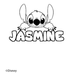 Coloraci&oacute;n del nombre JASMINE - decorado Stitch