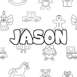 Coloraci&oacute;n del nombre JASON - decorado juguetes