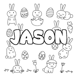 Coloraci&oacute;n del nombre JASON - decorado Pascua