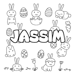 Coloraci&oacute;n del nombre JASSIM - decorado Pascua