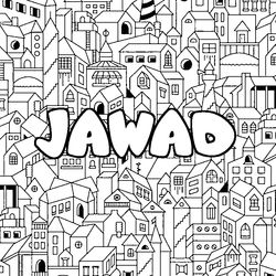 Coloraci&oacute;n del nombre JAWAD - decorado ciudad