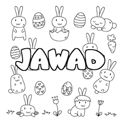 Coloraci&oacute;n del nombre JAWAD - decorado Pascua