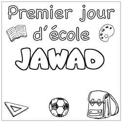 Coloraci&oacute;n del nombre JAWAD - decorado primer d&iacute;a de escuela