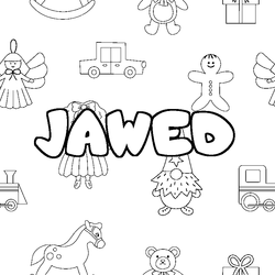 Coloraci&oacute;n del nombre JAWED - decorado juguetes