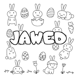 Coloraci&oacute;n del nombre JAWED - decorado Pascua