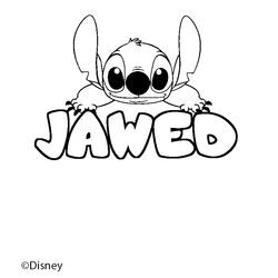 Coloraci&oacute;n del nombre JAWED - decorado Stitch