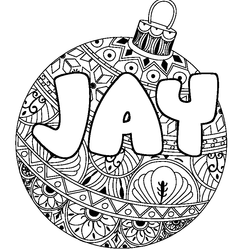 Coloraci&oacute;n del nombre JAY - decorado bola de Navidad