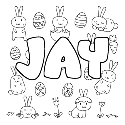 Coloraci&oacute;n del nombre JAY - decorado Pascua