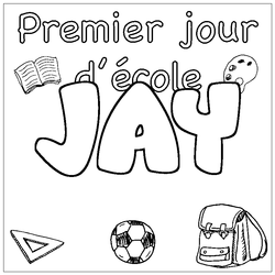 Coloraci&oacute;n del nombre JAY - decorado primer d&iacute;a de escuela
