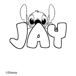 Coloraci&oacute;n del nombre JAY - decorado Stitch