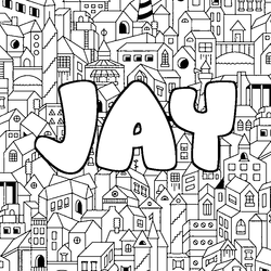 Coloraci&oacute;n del nombre JAY - decorado ciudad