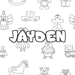 Coloraci&oacute;n del nombre JAYDEN - decorado juguetes