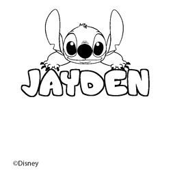Coloraci&oacute;n del nombre JAYDEN - decorado Stitch