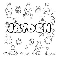 Coloraci&oacute;n del nombre JAYDEN - decorado Pascua