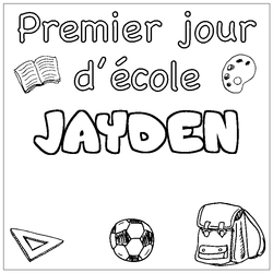 Coloraci&oacute;n del nombre JAYDEN - decorado primer d&iacute;a de escuela