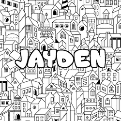 Coloraci&oacute;n del nombre JAYDEN - decorado ciudad