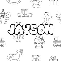 Coloraci&oacute;n del nombre JAYSON - decorado juguetes