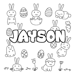 Coloraci&oacute;n del nombre JAYSON - decorado Pascua