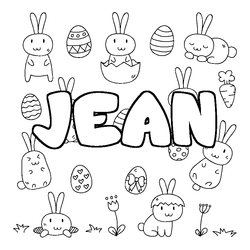 Coloraci&oacute;n del nombre JEAN - decorado Pascua