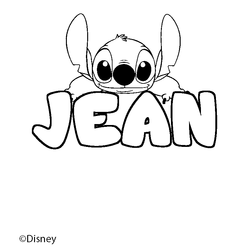 Coloraci&oacute;n del nombre JEAN - decorado Stitch