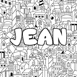Coloraci&oacute;n del nombre JEAN - decorado ciudad