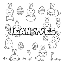 Coloraci&oacute;n del nombre JEAN-YVES - decorado Pascua
