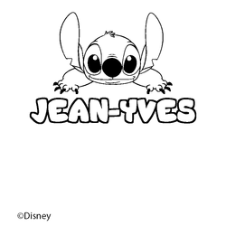 Coloraci&oacute;n del nombre JEAN-YVES - decorado Stitch