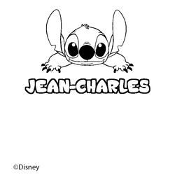 Coloraci&oacute;n del nombre JEAN-CHARLES - decorado Stitch