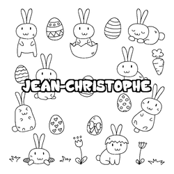 Coloraci&oacute;n del nombre JEAN-CHRISTOPHE - decorado Pascua