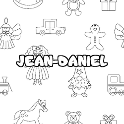 Coloraci&oacute;n del nombre JEAN-DANIEL - decorado juguetes