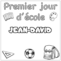 Coloraci&oacute;n del nombre JEAN-DAVID - decorado primer d&iacute;a de escuela